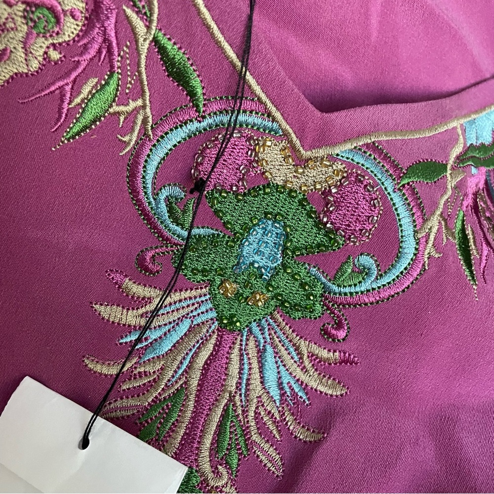 Two 100% Silk & Embroidered Tops by Diane von Furstenberg, Vintage, 2X and 3X - Picture 3 of 10